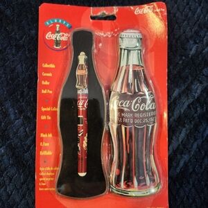 Coca Cola Red Roller Ball Pen Set 1990s